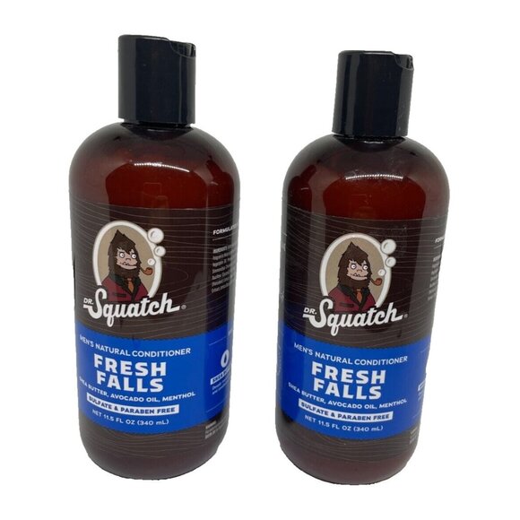 2 Bottles Dr Squatch Fresh Falls Mens Daily Natural Hair Conditioner 11.5 Fl Oz - Picture 1 of 3
